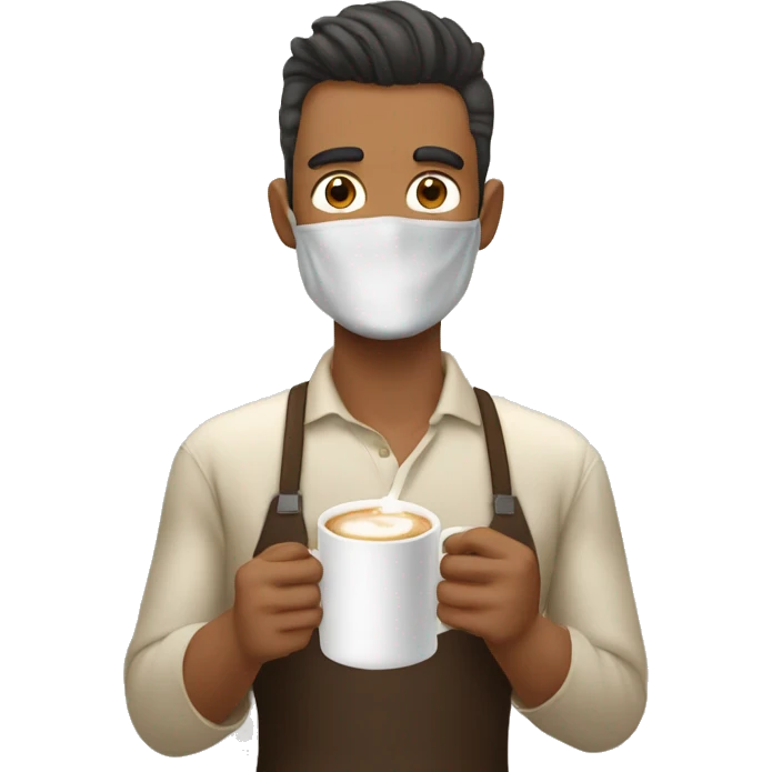 hombre tomando cafe con leche y pan emoji