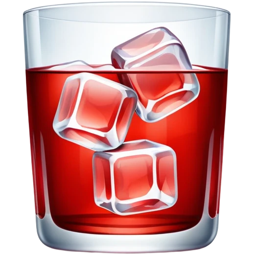 Red water in a glass with ice emoji