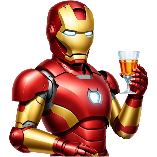 Iron man with vodka emoji