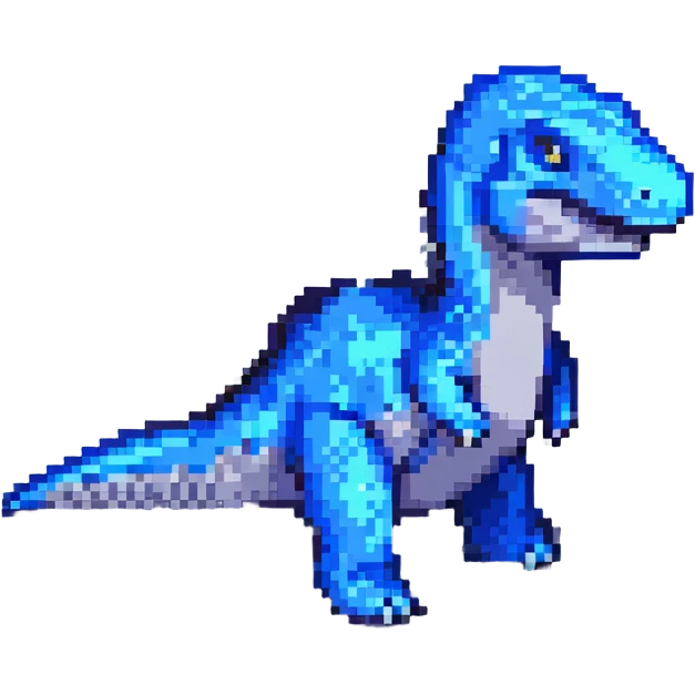 Pliosaurus funkei, pixel art style, simple and blocky, blue and gray colors emoji