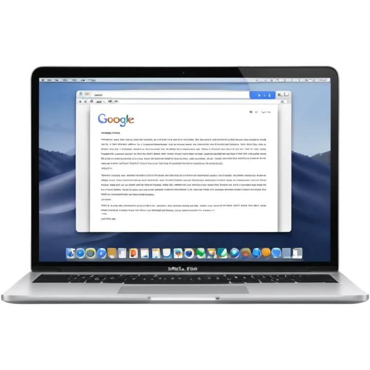 Mac laptop with a typed up google doc open on the screen  emoji