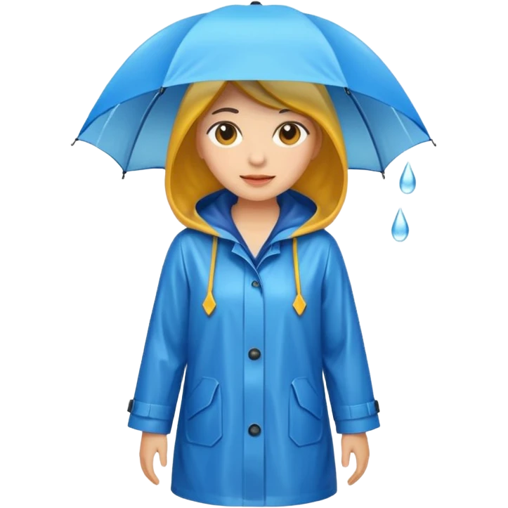 woman wearing a raincoat emoji