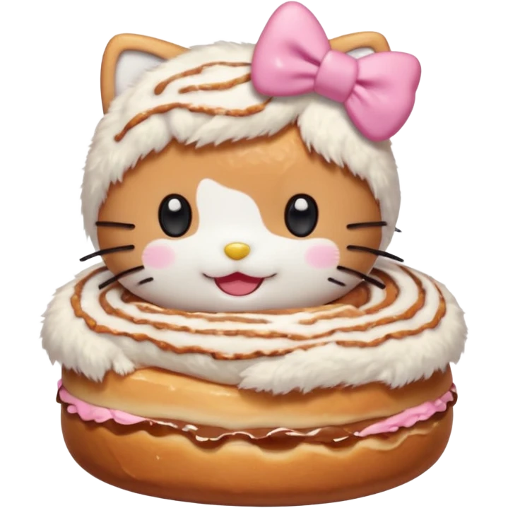 my emoji is hellokitty with cinnamon roll emoji