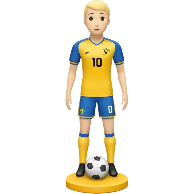 create an emoji of a yellow soccer free kick mannequin emoji