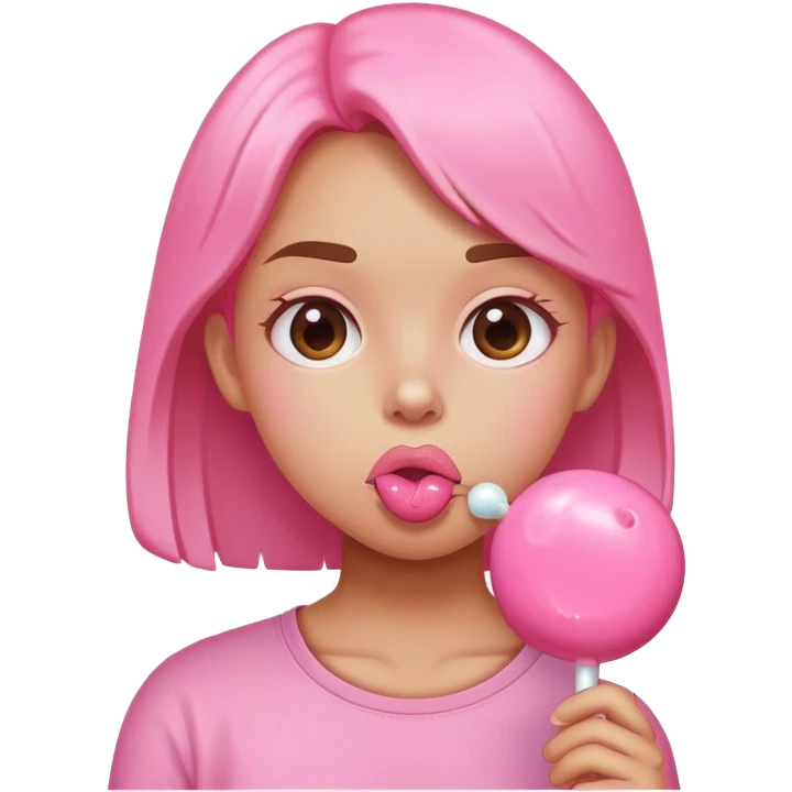 girl with bubblegum emoji
