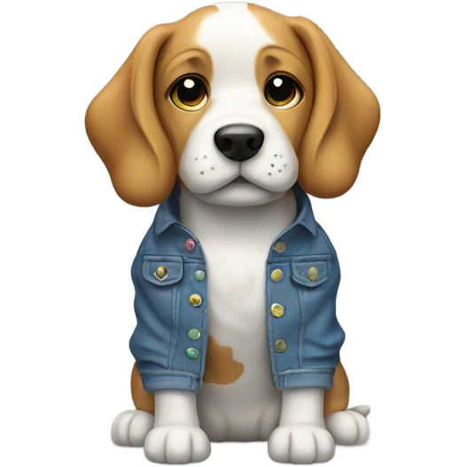 rainbow dog wearing overalls  emoji