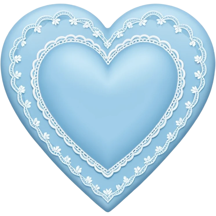 baby blue heart with white lace emoji