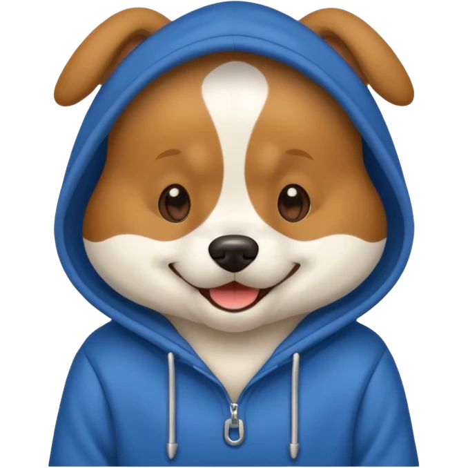 Dog wearing hoodie emoji