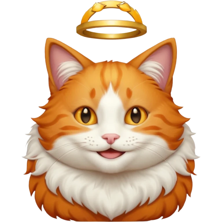 orange cat with a halo, smiling emoji