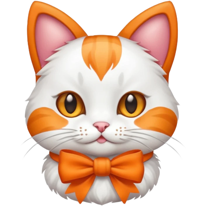 Cat wearing bow emoji
