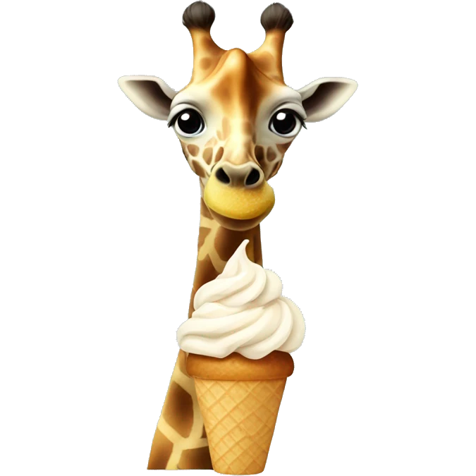 Giraffe with icecream emoji