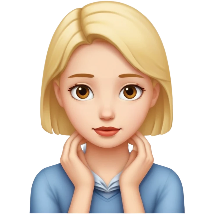 Girl with hands on her neck emoji