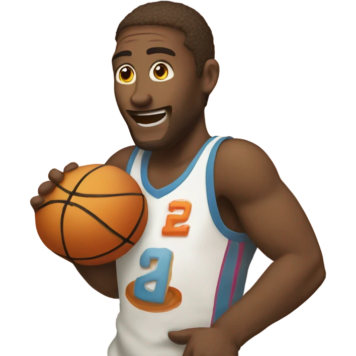 Caucasian Dunking a donut basketball emoji
