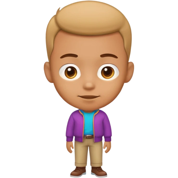 very big head and small body proportion male cartoon emoji