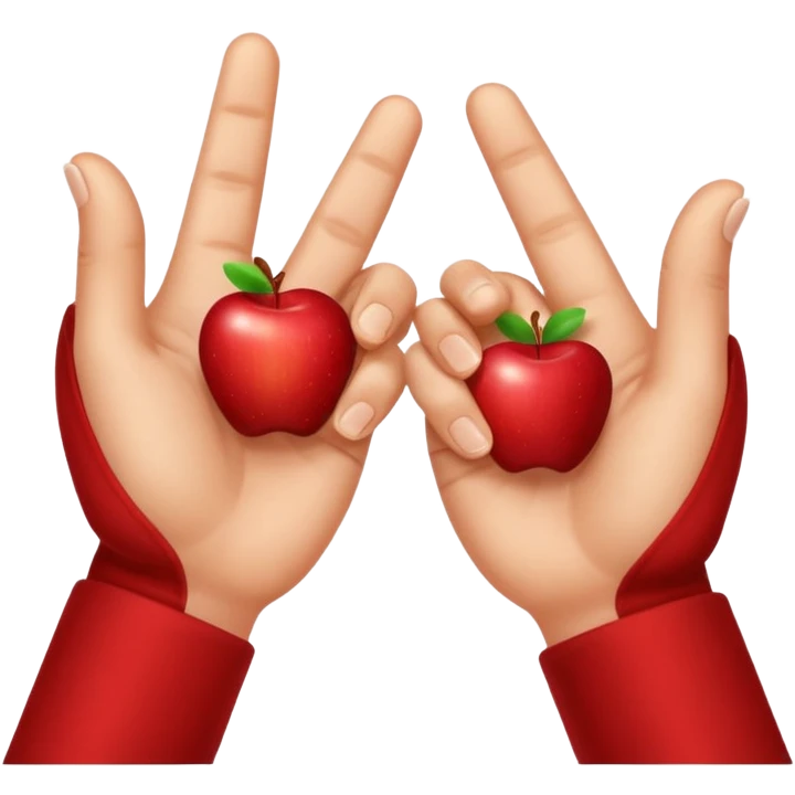 two hands with index fingers extended, gently touching at the fingertips, apple emoji style emoji