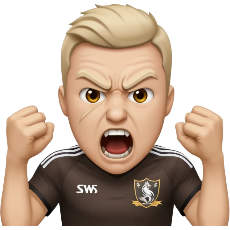 Swansea fan battering Cardiff fan emoji