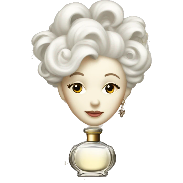 Vintage rococo perfume pale white emoji