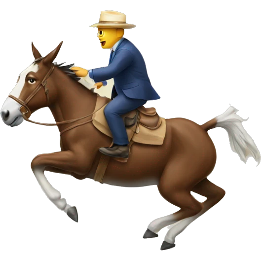 Voter jumping off of mule.  emoji