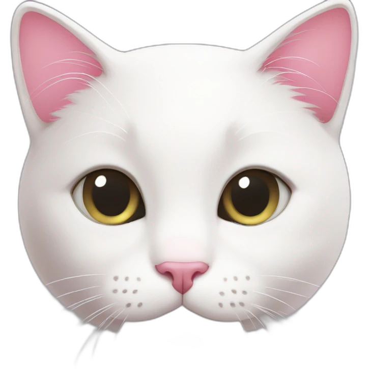 White cat love pink emoji