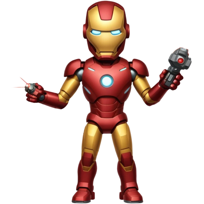 Ironman standing up shooting a laser towards me emoji