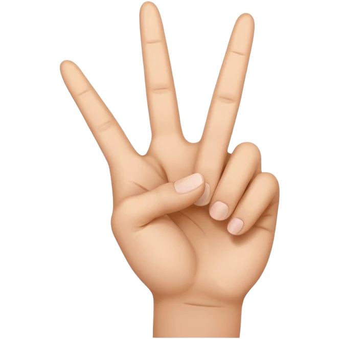 Hand making V sign backwards emoji