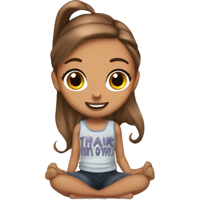 ariana grande thank you next sitting on the bed emoji