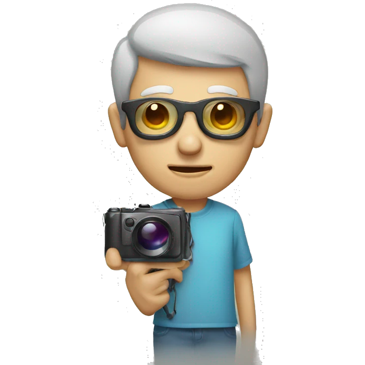 BLIND MAN whith photocamera emoji