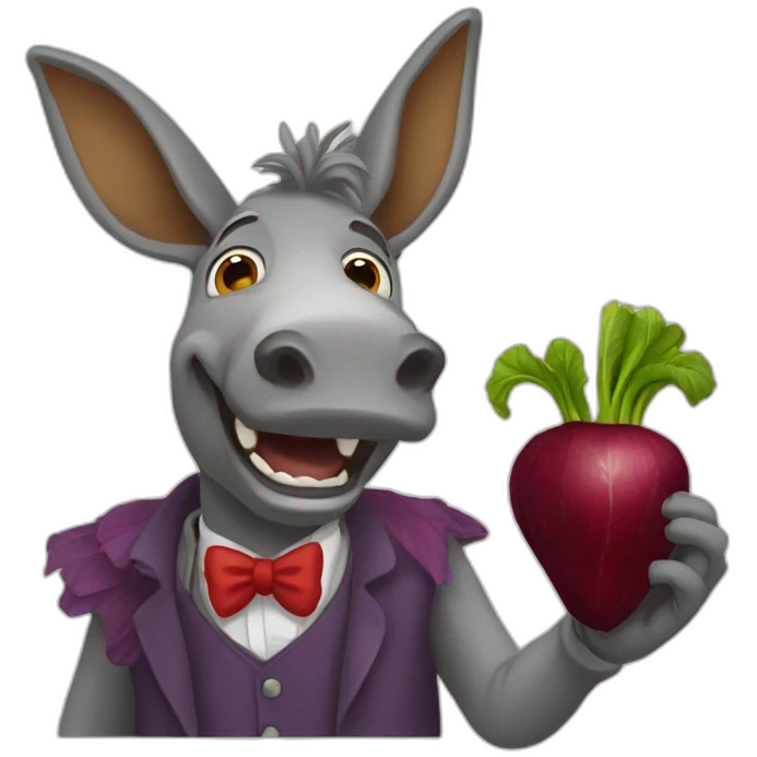Magic donkey with frog hands and beets  emoji