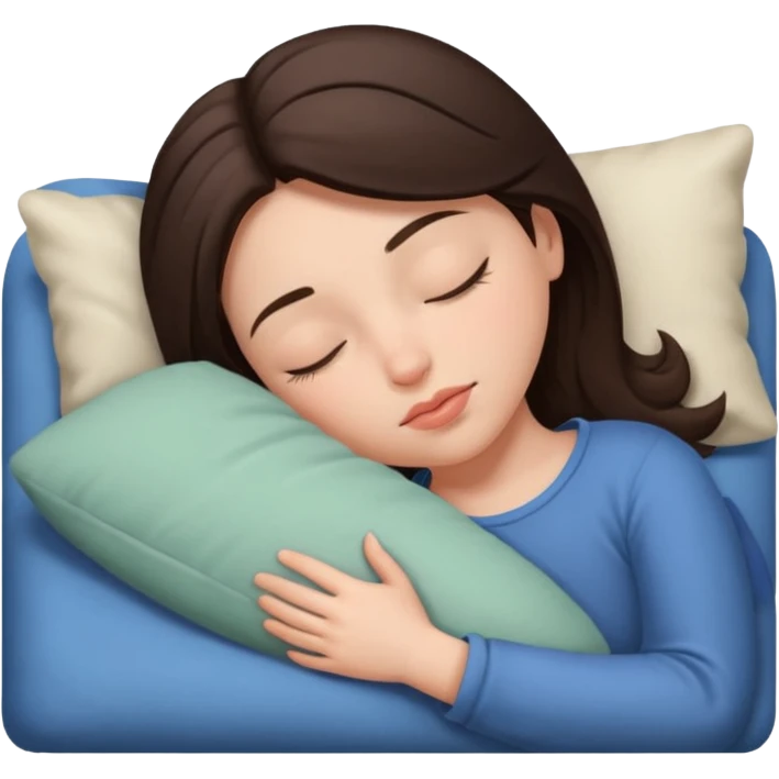 Brunette girl sleeping emoji