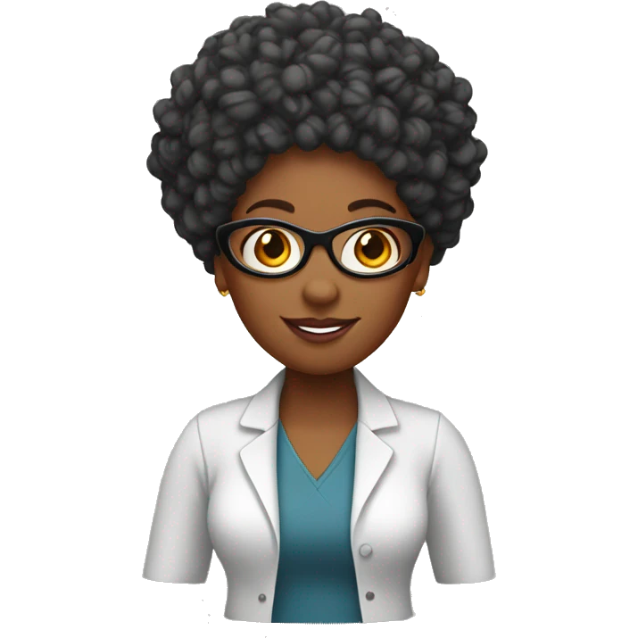 black woman, teacher with orange curly hair with crochet in her hand emoji
