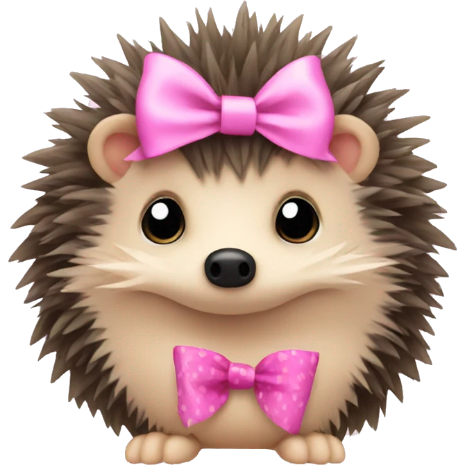 hedgehog with a pink bow emoji
