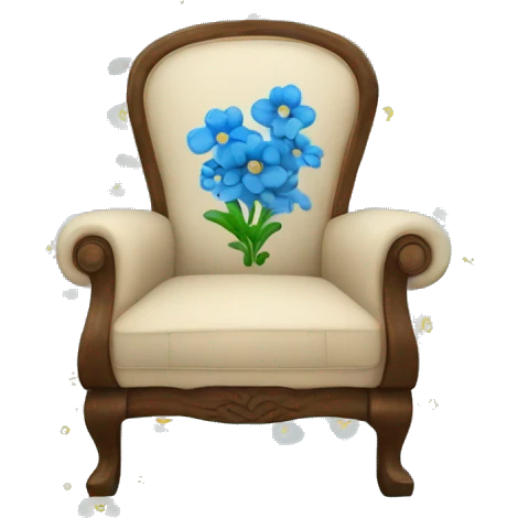 Arm chair with blue flowers emoji