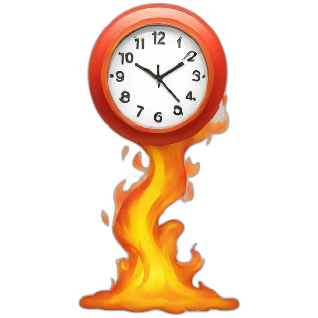 clock on fire emoji