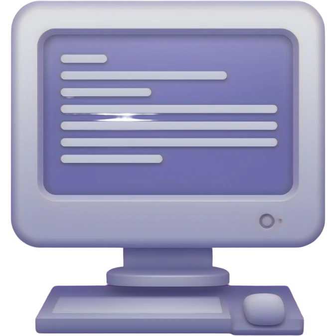 Purple color 2D render iPhone emoji png of a detailed Computer UI pop ups emoji