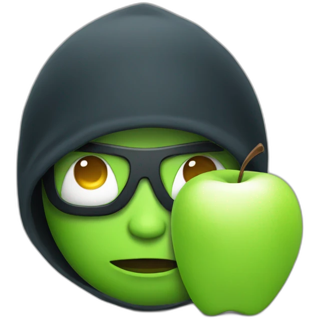 hacker with apple' emoji