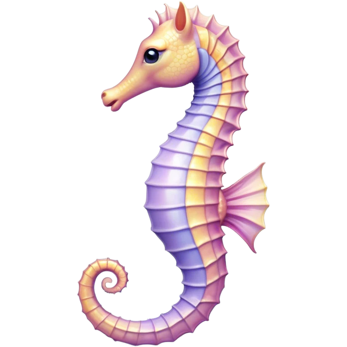 Cinematic Realistic Noble Sea Horse Portrait Emoji, Poised and graceful, with a slender, curved body and an elegantly arched neck adorned with finely detailed, shimmering scales in soft pastel hues, and gentle, focused eyes, rendered with lifelike texture and natural light; high shine, intelligent and serene, styled with an air of oceanic elegance, focused and attentive, soft glowing outline, capturing the essence of a watchful and confident sea horse that appears to drift out of the screen with effortless grace! emoji