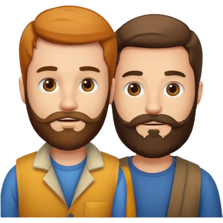 Bearded male couple emoji