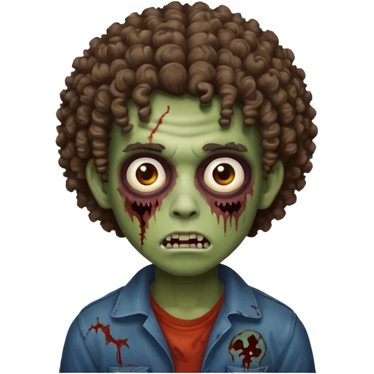 menino cabelo grande cacheado zumbie  emoji