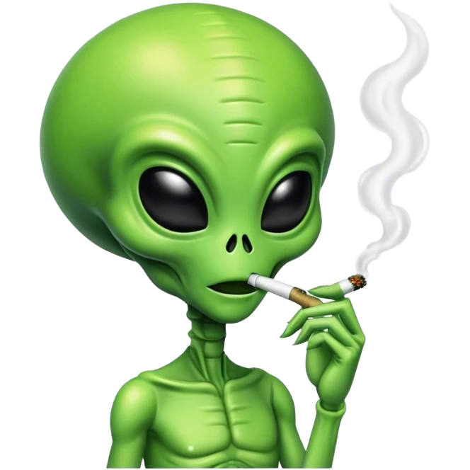 Alien with weed emoji
