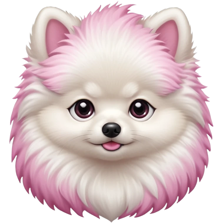 white baby Pomeranian
 only face  emoji