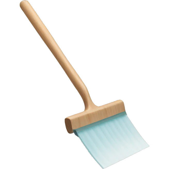 squeegee with long wooden handle emoji