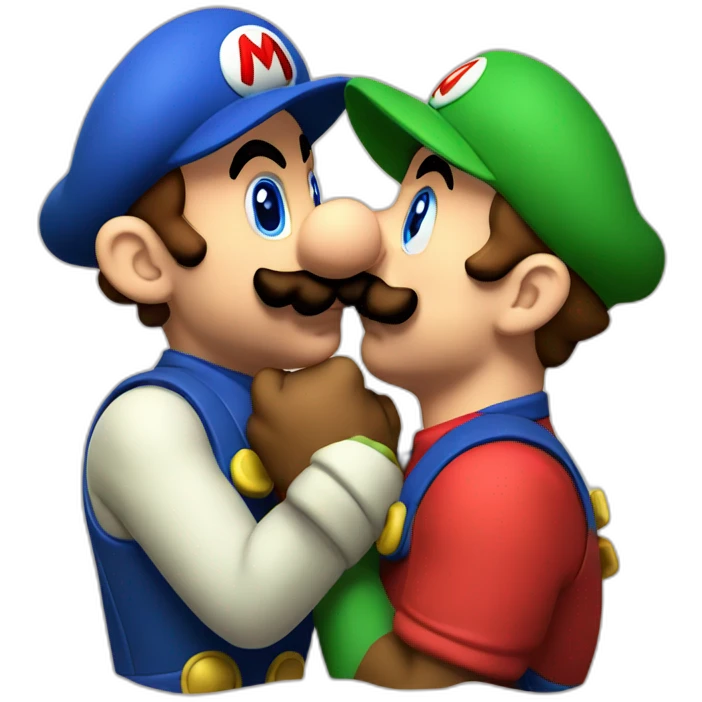 mario kissing luigi emoji