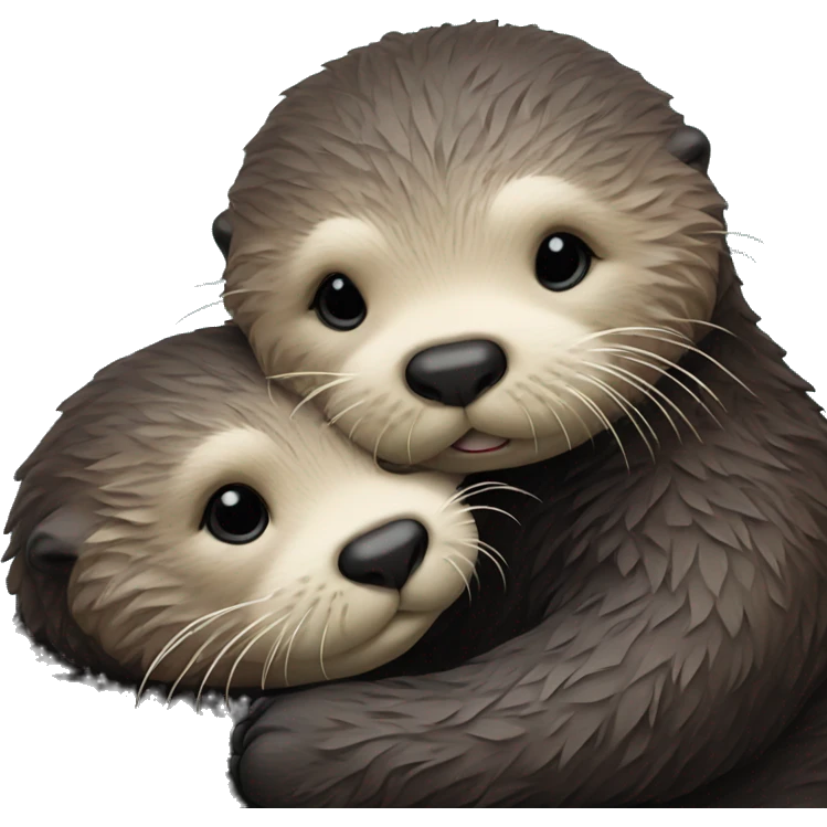 Sea otter's cuddling  emoji