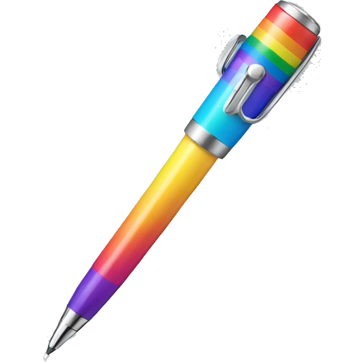 pen with rainbow instead of ink emoji