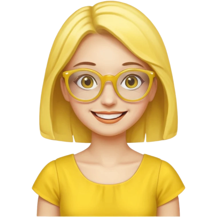 yellow glasses and yellow dressed woman emoji