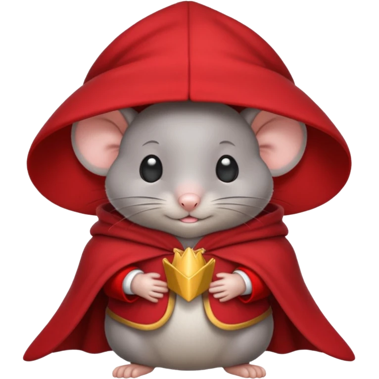 baby grey mouse, in magic red cloak emoji