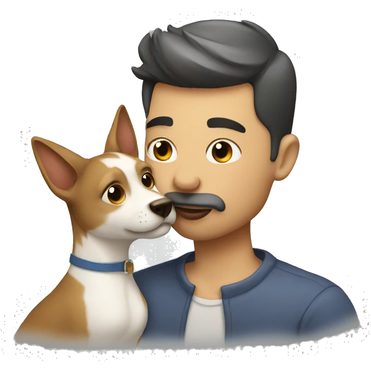 man kissing pet emoji