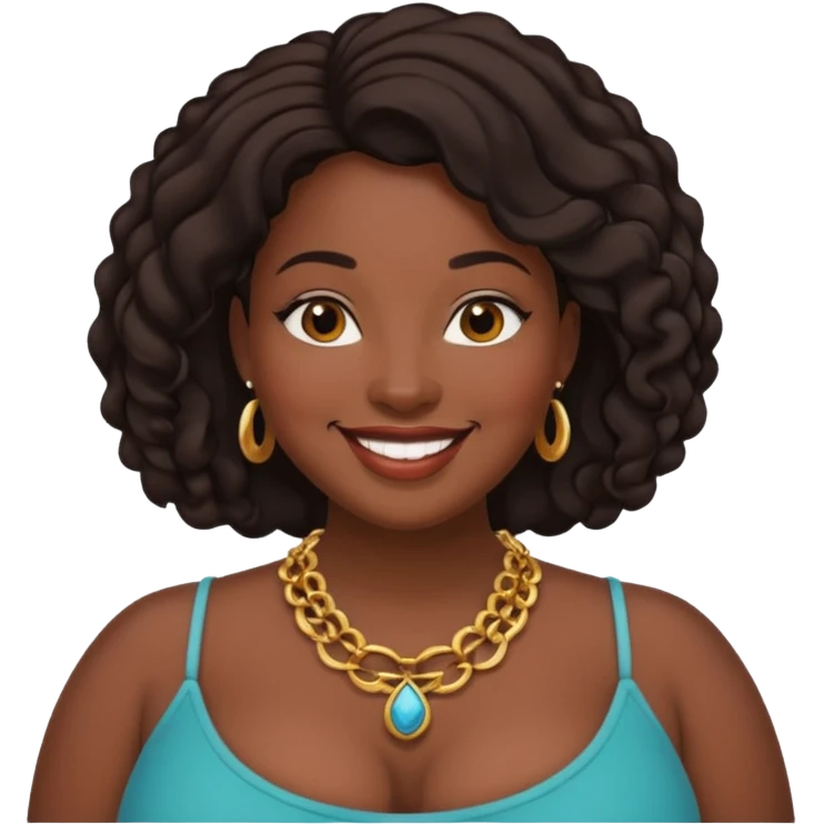 Curvy black woman emoji