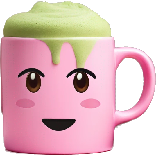 Matcha in a pink mug￼ emoji
