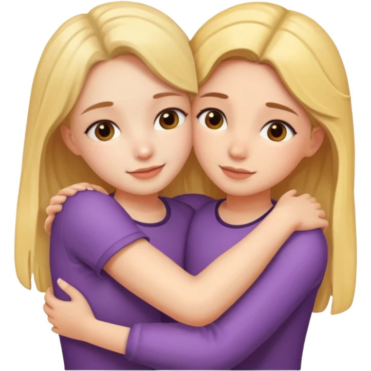 Two girls hugging each other emoji